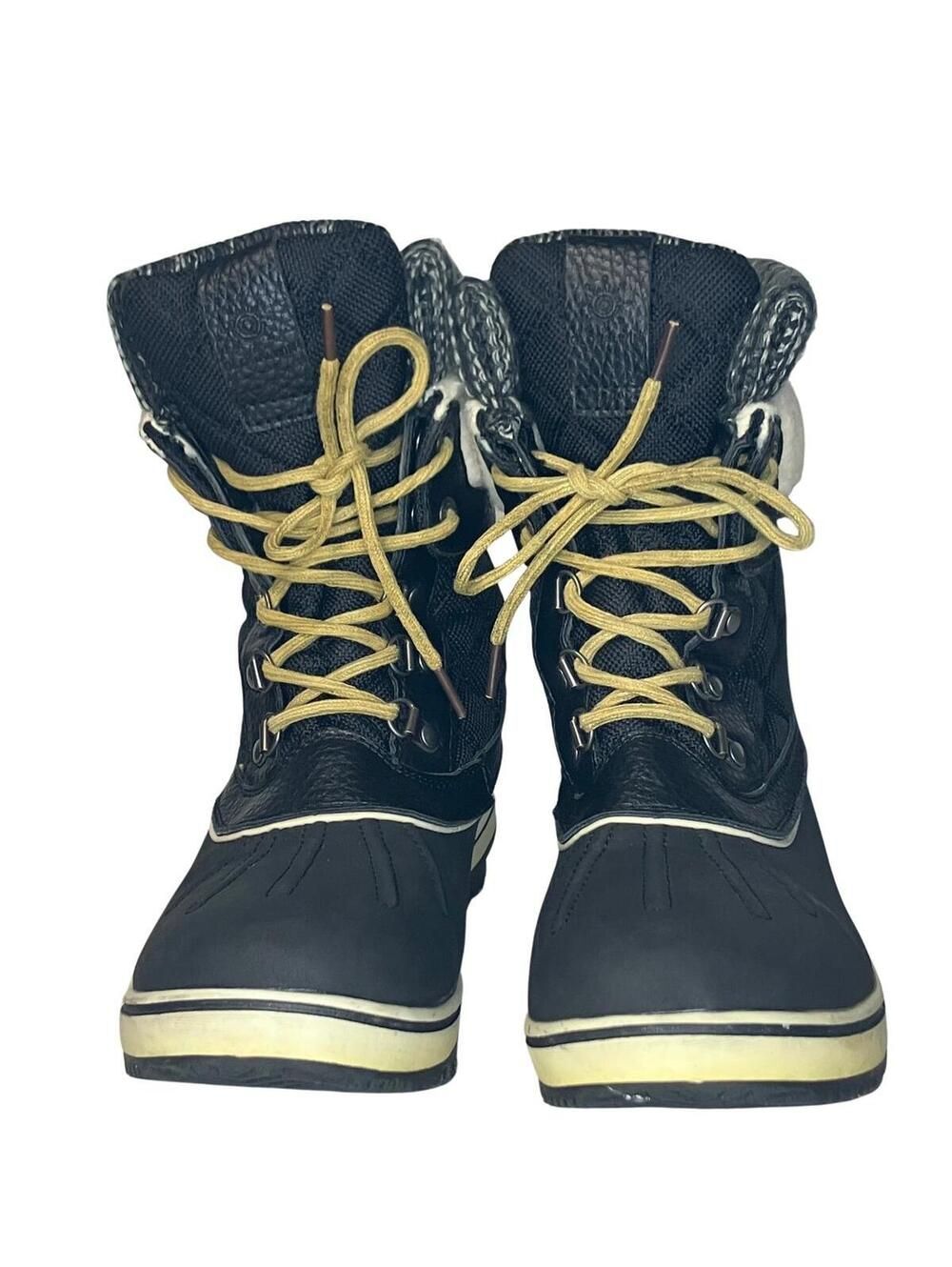 Cozy Winter Boots Faux Fur Lined Black 8.5 Women - Picture 3 of 8